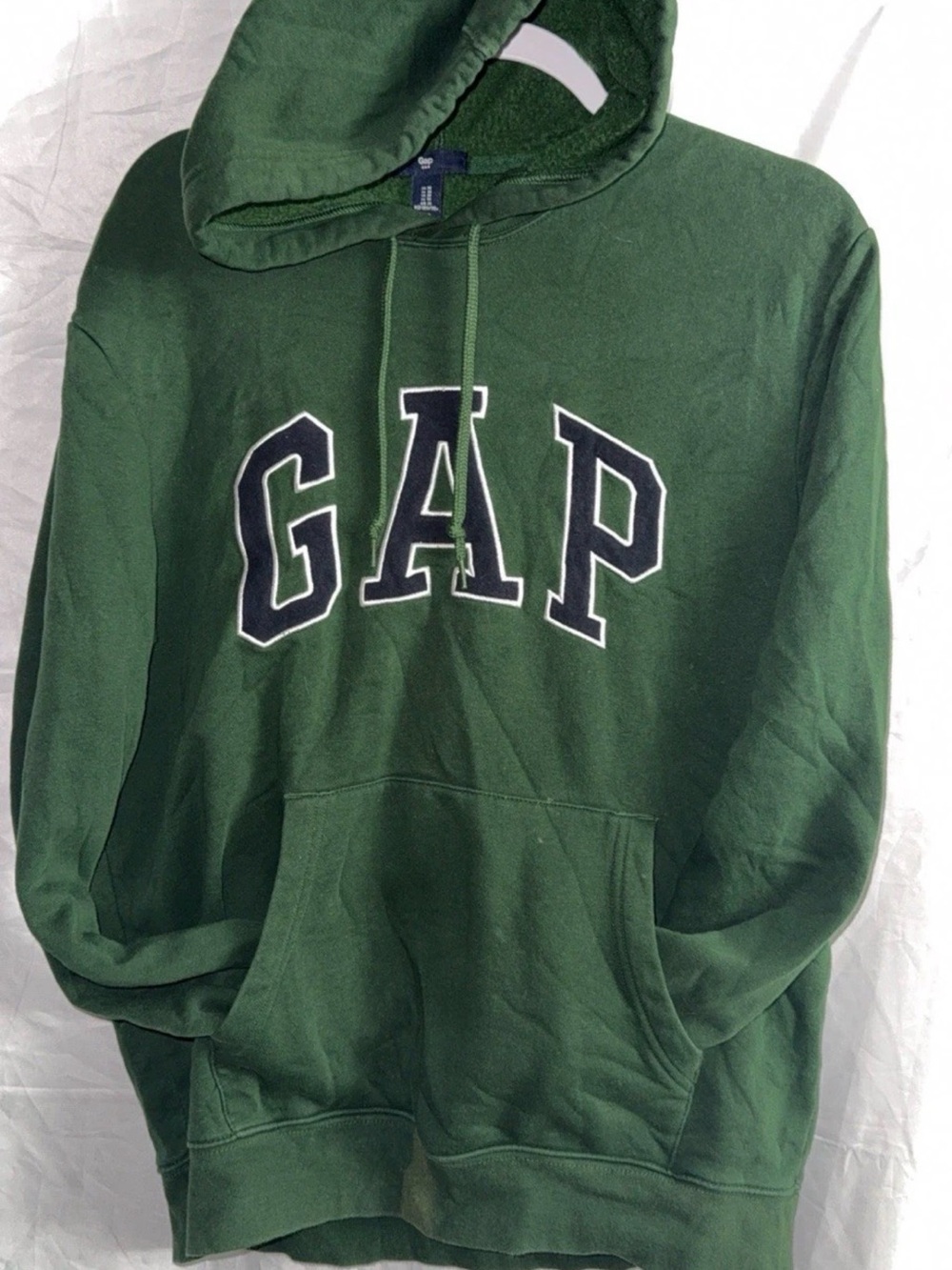 GAP Men's Dark Green Crewneck Hoodie with Logo